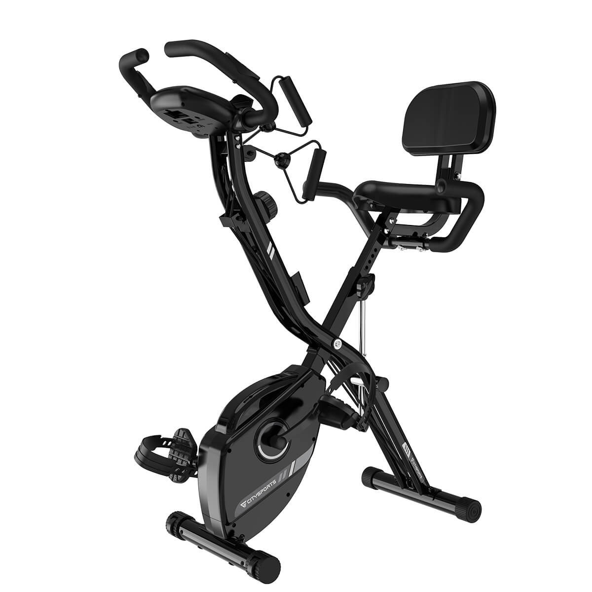 CITYSPORTS D3 Foldable Exercise Bike – 12-Level Magnetic Resistance, Pulse Sensor & Phone Holder