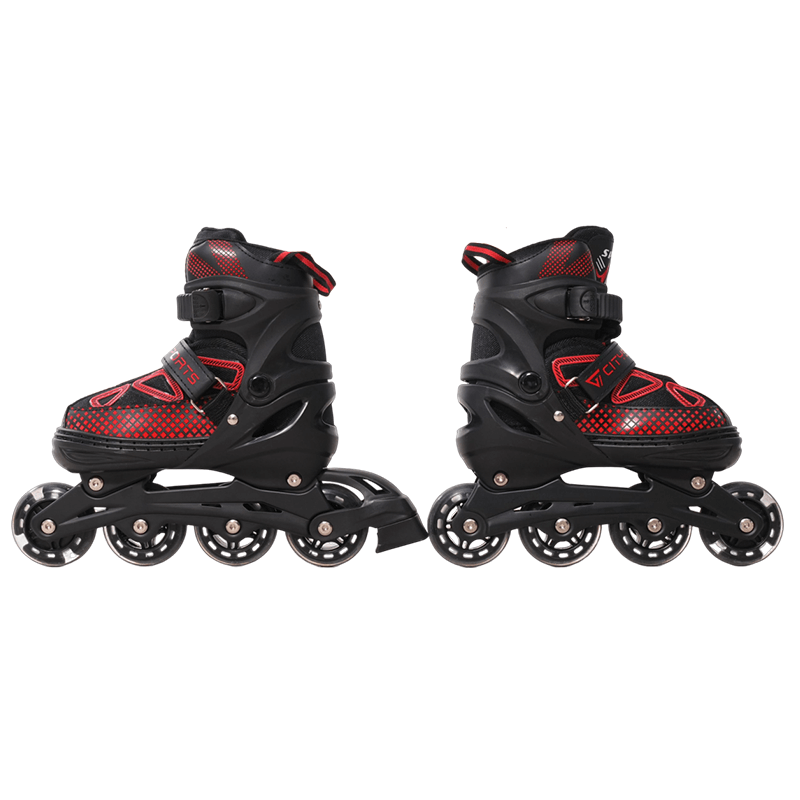 CITYSPORTS LB8 Kids Adjustable Roller Skates – Black Light-Up Wheels, EU 31–42